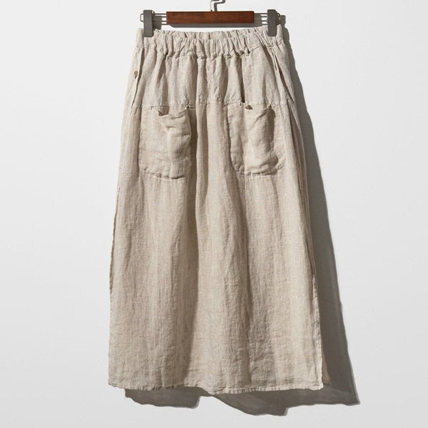 100% Linen Side - Split Maxi Skirt - Wigging It Etc
