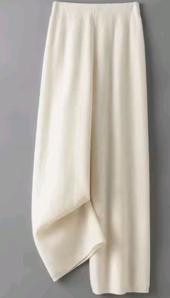 Ultra Soft 100% Australian Merino Wool Herringbone Palazzo Pants - Wigging It Etc