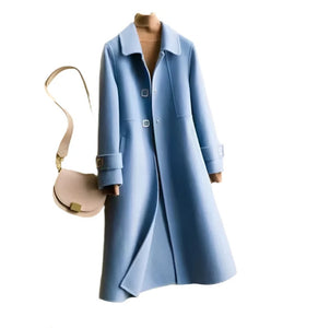 Exquisite Handmade 100% Wool A-Line Overcoat
