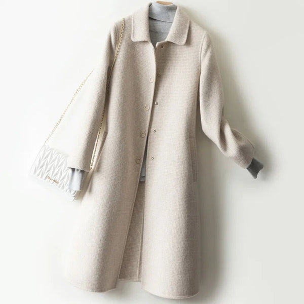 Vintage Elegant Single Breasted Wool Blend English Tweed Coat - Wigging It Etc