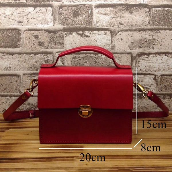 Exquisite Preppy Handmade Genuine Leather Mini Bag