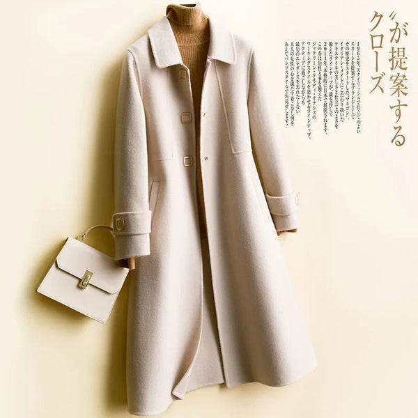 Exquisite 100% Wool Vintage Single Breasted MIDI Autumn Winter Coat - Wigging It Etc