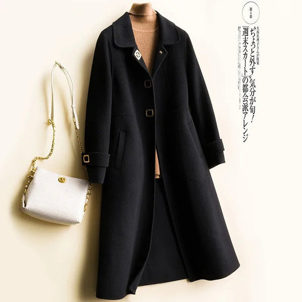 Exquisite 100% Wool Vintage Single Breasted MIDI Autumn Winter Coat - Wigging It Etc