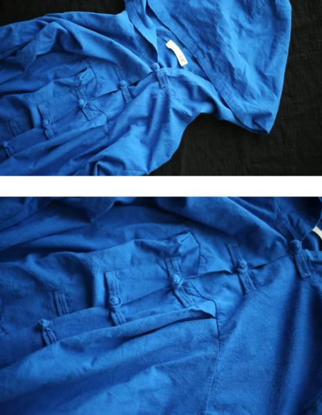 Mysterious Cotton Linen Hooded Full Length Trenchcoat