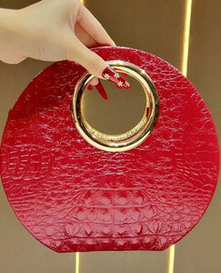 Unique Patent Leather Crocodile Pattern Chain Crossbody Shoulder Bag - Wigging It Etc