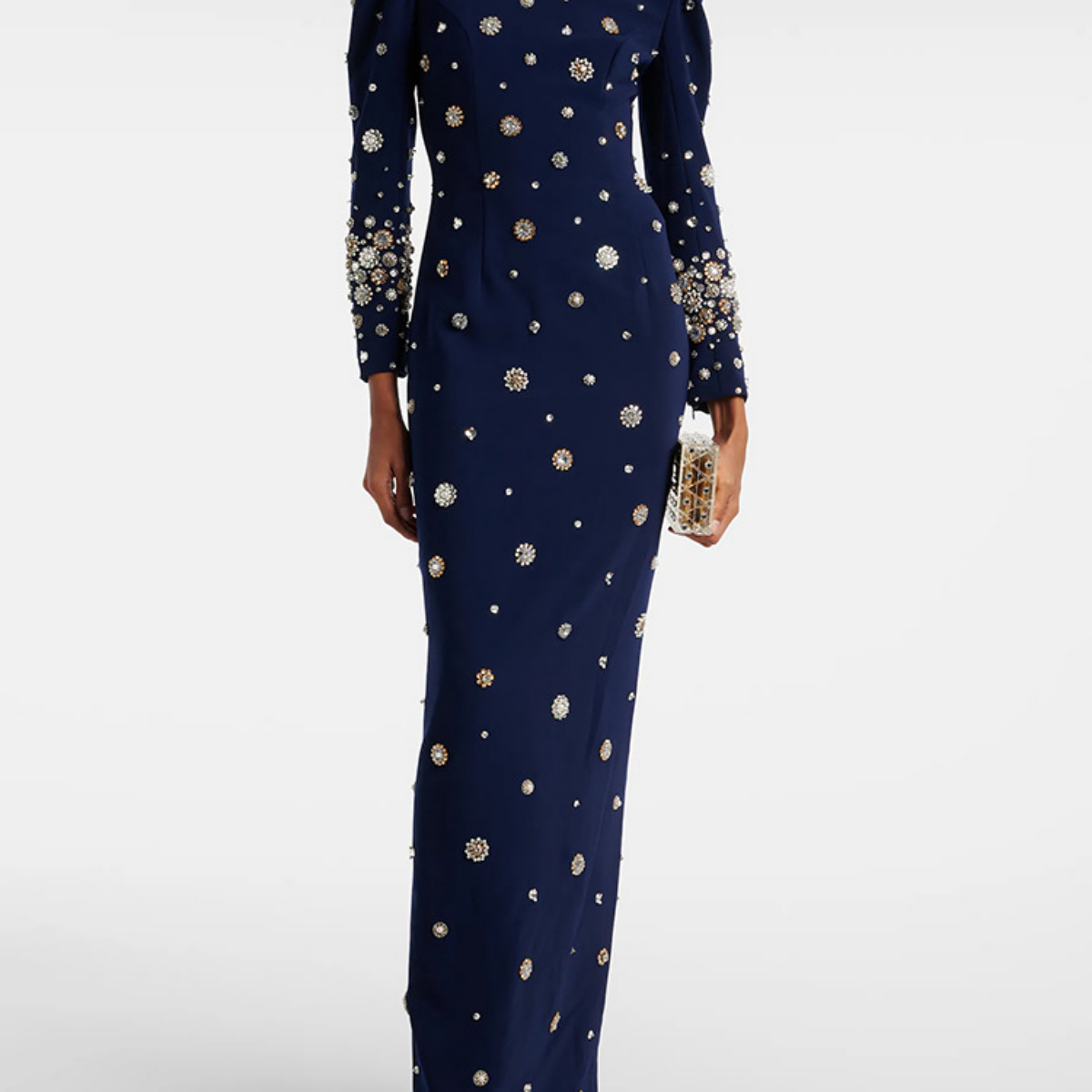 Cotton Blend Expertly Beaded Timeless A-Line Special Occasion Gown