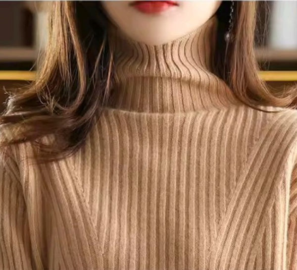 100% Wool Wide-Ribbed Sweater + Palazzo Pants Set