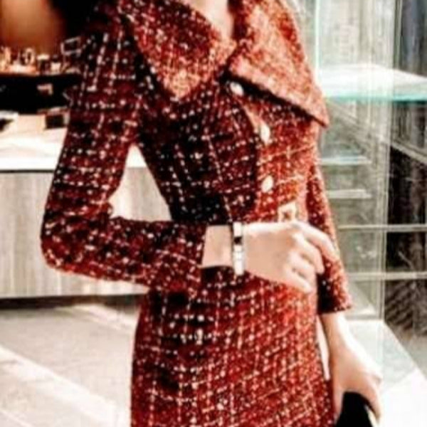 Vintage Classic English High Society Tweed Dress