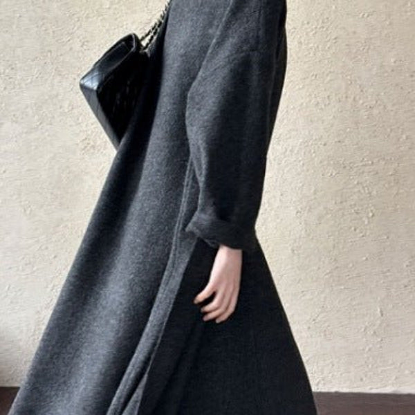 2 Piece Sleek Vintage Cotton Blend Cardigan+ A-Line MAXI Dress Set