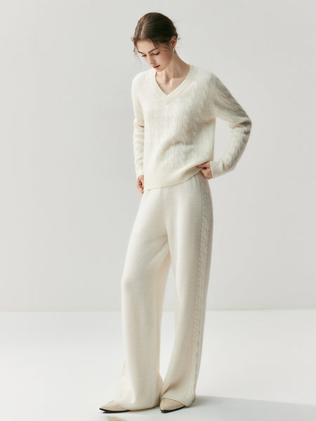 Chic Ultra Plush+Thick 100% Cashmere Palazzo Winter Pants
