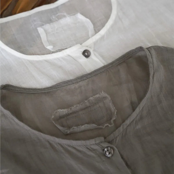 Chic Pre Wrinkled Breathable Hypoallergenic 100% Ramie MIDI Tunic