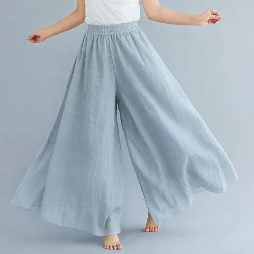 Vintage Double Wide Super Comfy Cotton Linen Blend Palazzo Pants - Wigging It Etc