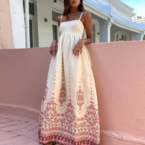 Casual Elegant 100% Cotton Floral Print MAXI Dress