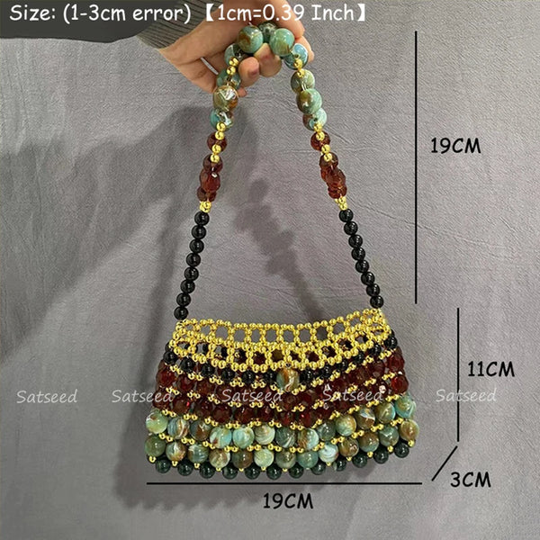 Vintage Luxury High Fashion Beaded Party Clutch+Shoulder Bag