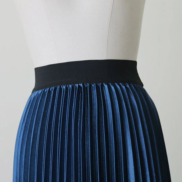 Spring + Summer Elastic High Waisted Pleated Skirt 