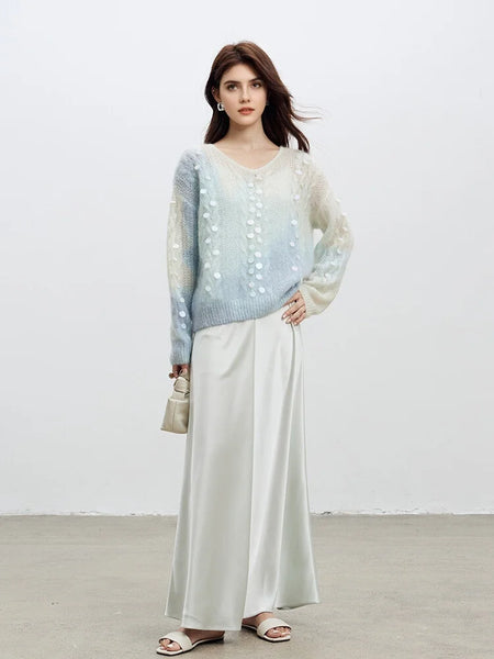 Thick Plush Dainty Wool+Mohair Blend Pullover Sweater