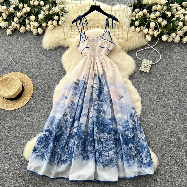 Classic A-Line V-Neck Pleated Bodice MIDI Dress