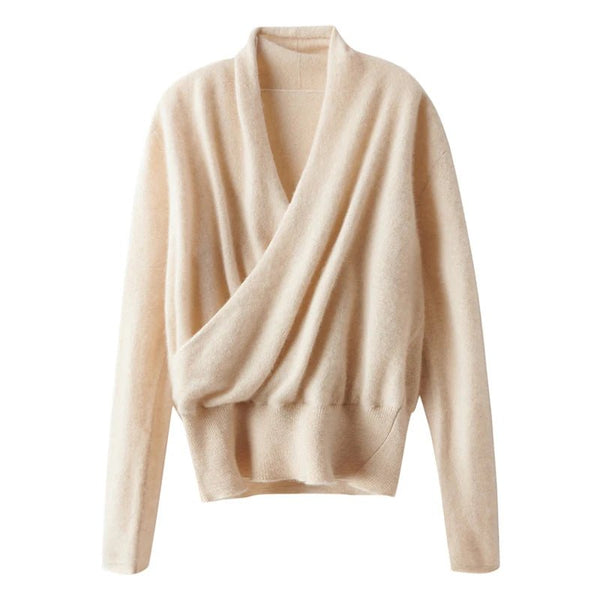 Elegant Vintage 100% Cashmere Cris Cross Pullover Sweater - Wigging It Etc