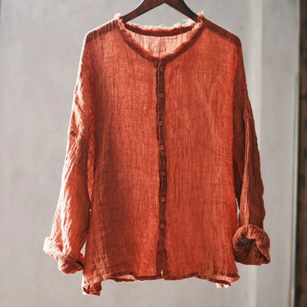 100% Linen Breathable Cooling Long Sleeved Shirt - Wigging It Etc