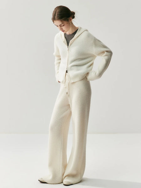 Ultra Plush 100% Premium Grade Alxa Cashmere Hoodie Pullover Sweater + Palazzo Pants