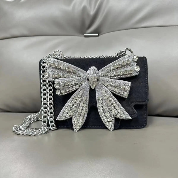 KURT GEIGER LONDON Diamond Shoreditch Cross Bow Party Clutch + Shoulder Bag