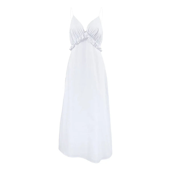 Sleek Sexy Cotton Blend A-Line MAXI Sundress