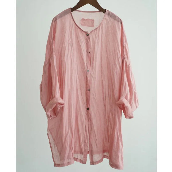 Chic Pre Wrinkled Breathable Hypoallergenic 100% Ramie MIDI Tunic