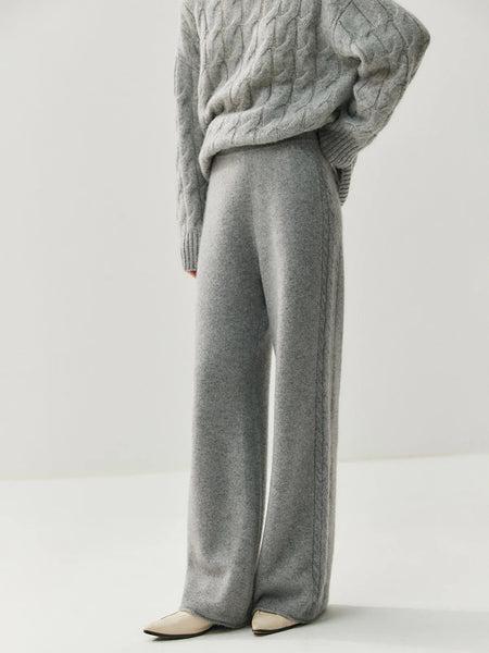 Chic Ultra Plush+Thick 100% Cashmere Palazzo Winter Pants