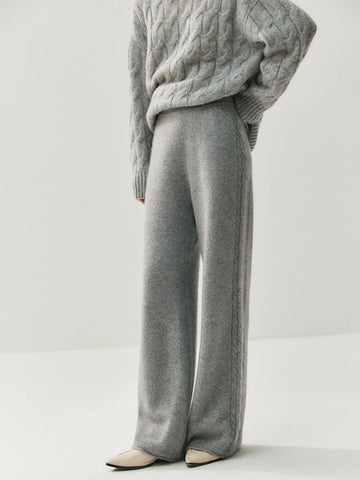 Chic Ultra Plush+Thick 100% Cashmere Palazzo Winter Pants