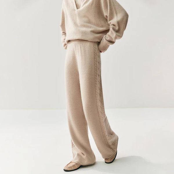 Chic Ultra Plush+Thick 100% Cashmere Palazzo Winter Pants