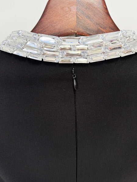 Vintage Elegant Rhinestone Adorned  Cotton Short Sleeve MAXI Gown