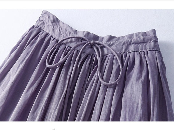 100% Cotton Pleated MIDI Skirt