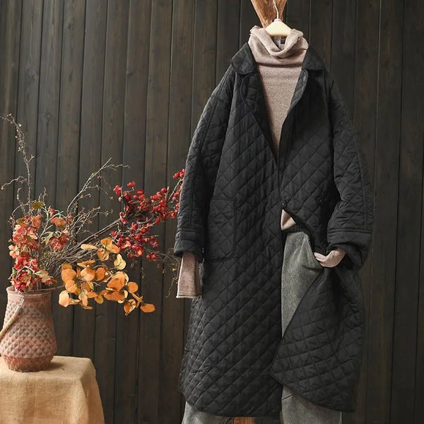 Timeless Classic Quilted  100% Pure Cotton MIDI Coat