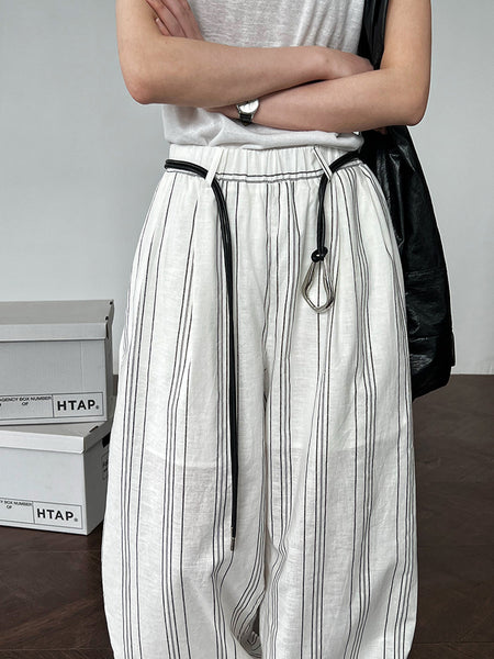 Classic Breathable Cotton Linen Palazzo Pants