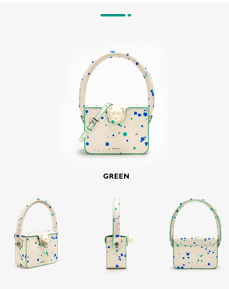 Exquisite Stylish Speckled 100% Genuine Leather Boxy Hand+Shoulder Bag