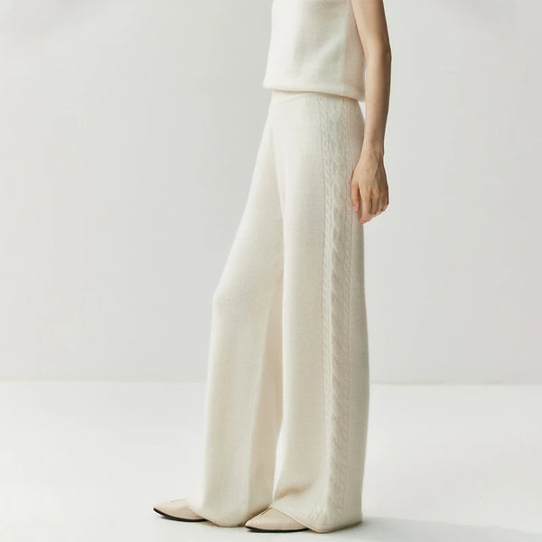 Chic Ultra Plush+Thick 100% Cashmere Palazzo Winter Pants