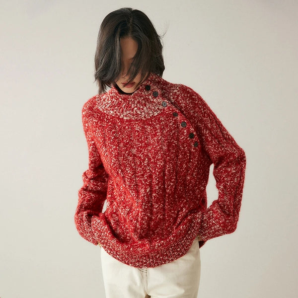 Vintage Fluffy Cable Knit 100% Cashmere Oversized Harsh Winter Pullover Sweater