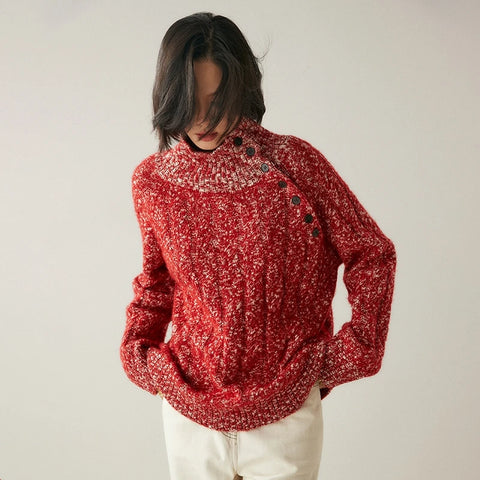 Vintage Fluffy Cable Knit 100% Cashmere Oversized Harsh Winter Pullover Sweater