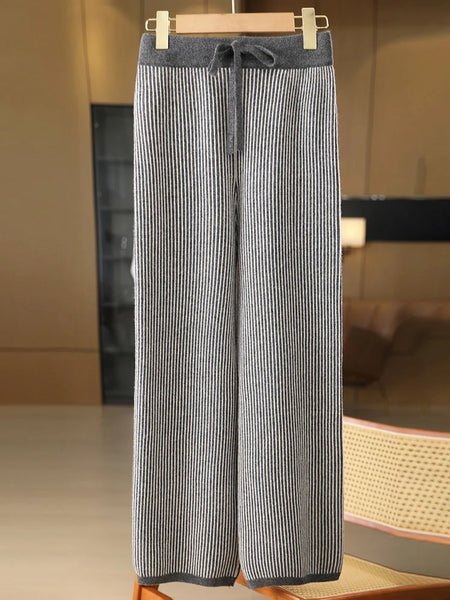 100% Merino Wool Thick+Soft Knit Winter Palazzo pants