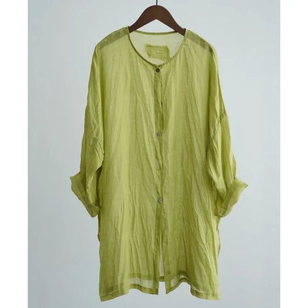 Chic Pre Wrinkled Breathable Hypoallergenic 100% Ramie MIDI Tunic