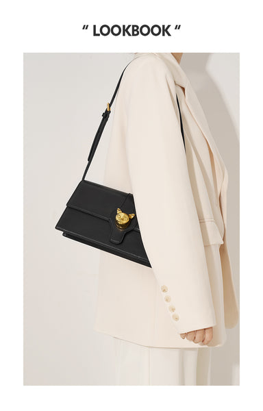 Luxury Brand Retro Leather Clutch+Shoulder Flap Bag