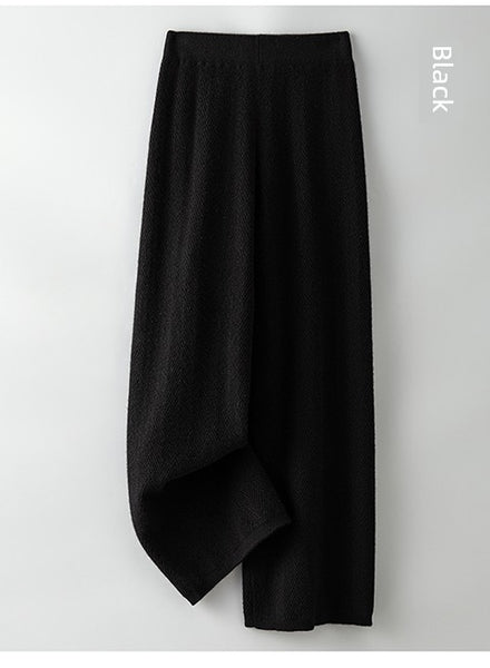 Ultra Soft 100% Australian Merino Wool Herringbone Palazzo Pants - Wigging It Etc
