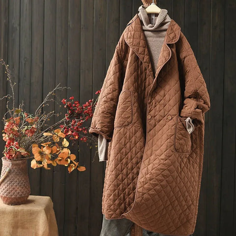 Timeless Classic Quilted  100% Pure Cotton MIDI Coat
