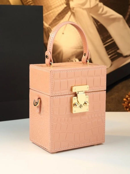 Quaint Retro Lock Box Square Bag Chain Shoulder Crossbody Bag