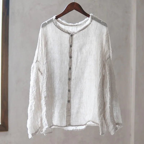 100% Linen Breathable Cooling Long Sleeved Shirt - Wigging It Etc