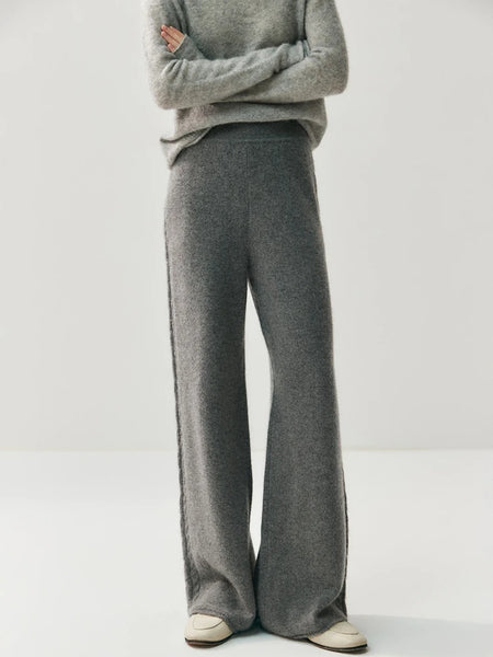 Chic Ultra Plush+Thick 100% Cashmere Palazzo Winter Pants