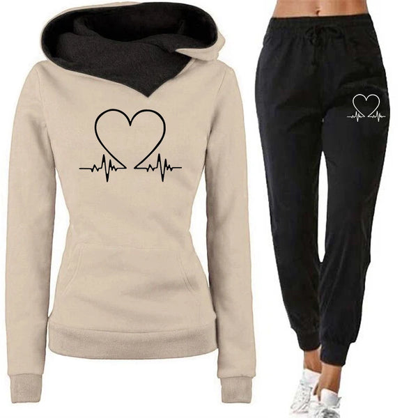 2-Piece Hooded Sweatshirt + Sweatpants Set