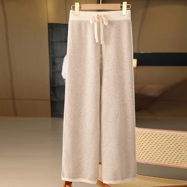 100% Merino Wool Thick+Soft Knit Winter Palazzo pants