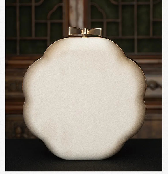 Exquisite Silky Embroidered Octagonal Pearly Strap MINI Shoulder Bag