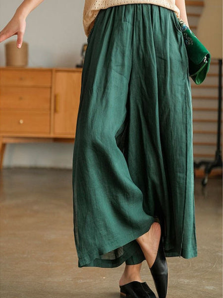 Super Comfy Casual Cotton Linen Ultra Wide Palazzo Pants